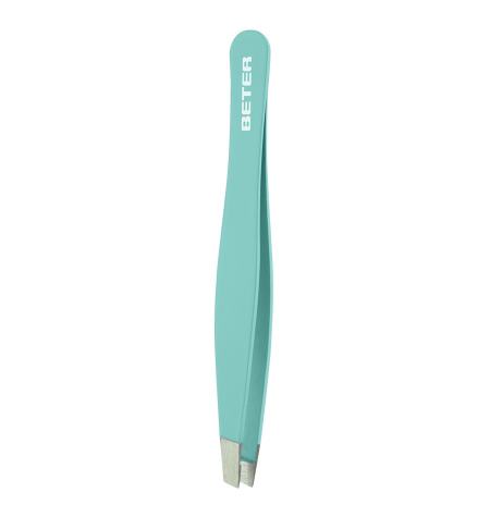 Slanted tip tweezers, coloured, Soft Touch
