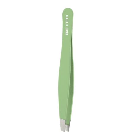 Slanted tip tweezers, coloured, Soft Touch