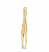 Pinza de depilar punta recta dorada 
