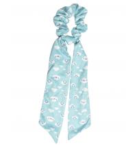 Headscarf-style scrunchie with cloud pattern