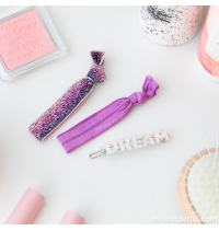 Dreams kit: clip with detail and 2 plain hairbands with glitter