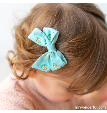 Clips with bow and avocado pattern  