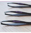Black coated steel, straight tip tweezers