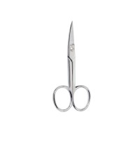 Chrome plated curved manicure scissors
