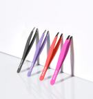 Slanted tip tweezers, coloured, Soft Touch