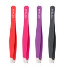 Slanted tip tweezers, coloured, Soft Touch