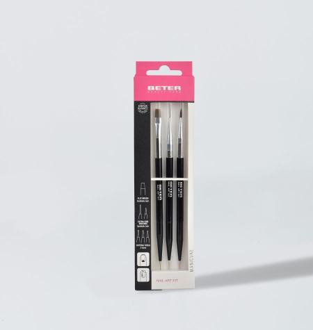 Set de 3 pinceles dobles Nail Art Kit