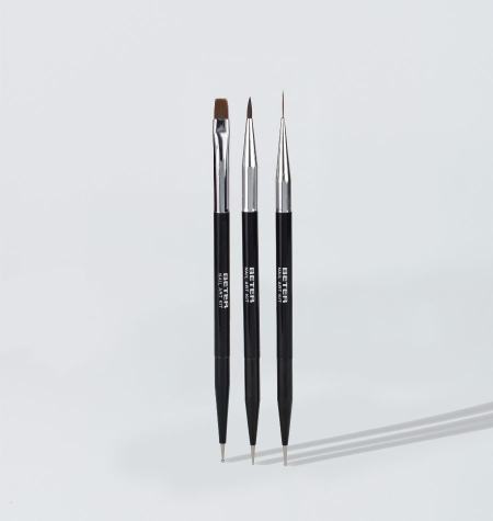 Set de 3 pinceles dobles Nail Art Kit