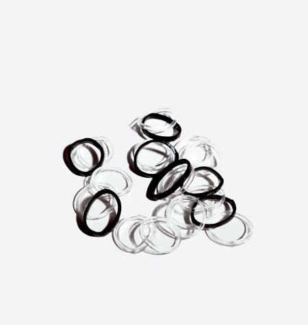 Mini Gomitas de Silicona Negro/Transparente