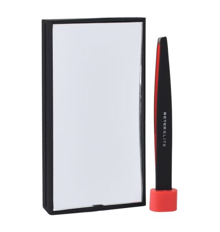 Espejo rectangular de aumento x 10 con pinza incorporada